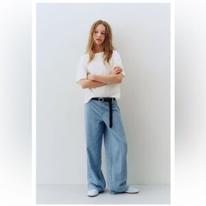 NWT ZARA GIRLS FLOWY WIDE LEG PANTS